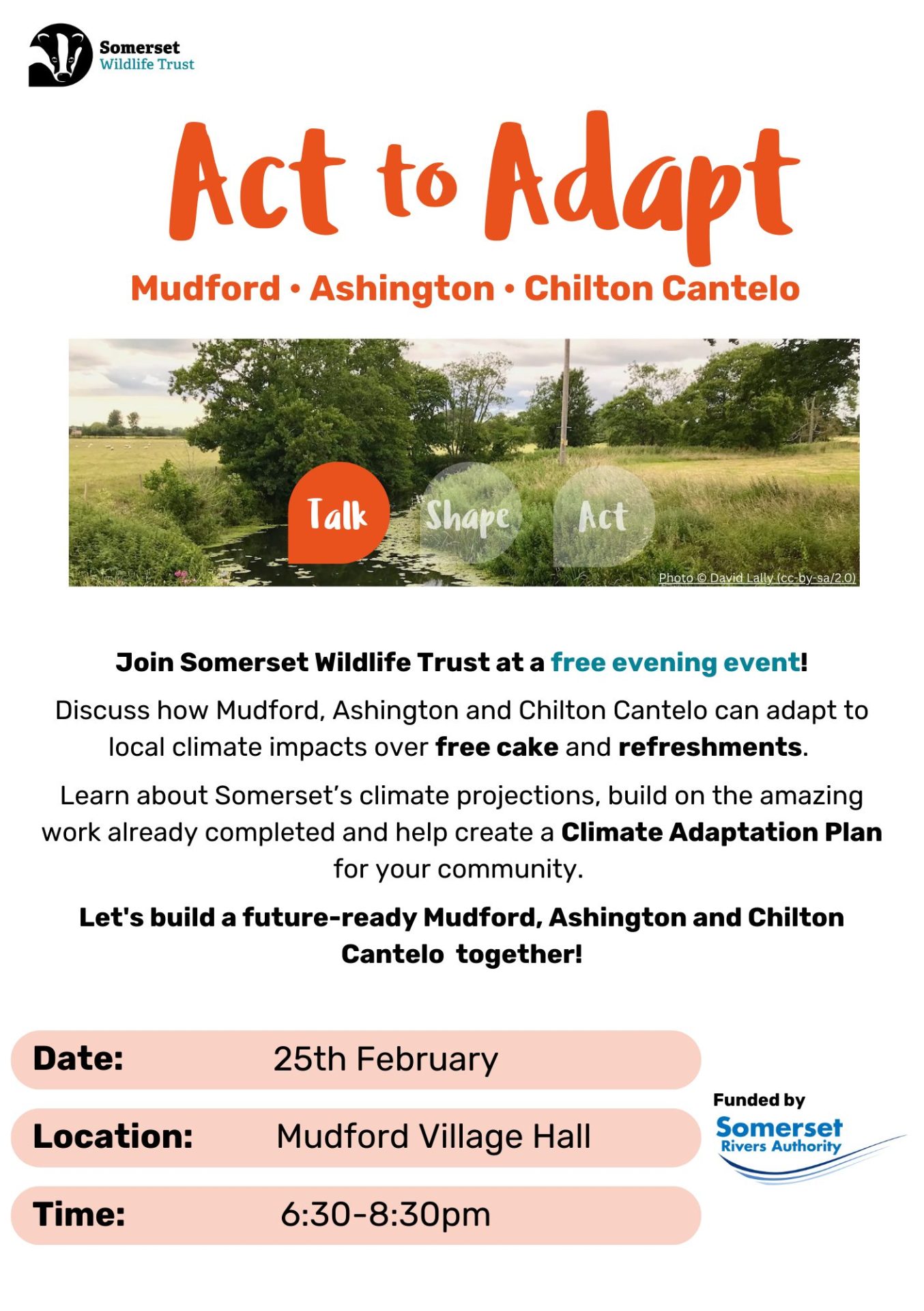 Photo of a stream and information about the event